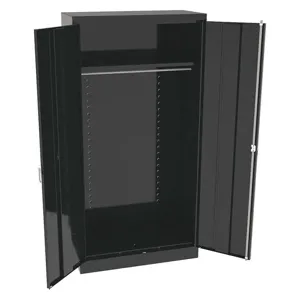 TENNSCO 7114DHBK Wardrobe Storage Cabinet Black 3-Point Lock 72. Inch Height | AH9BEY 39FR08