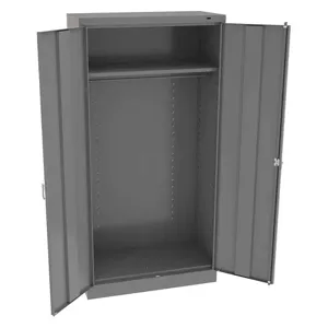 TENNSCO 7114DHMG Wardrobe Storage Cabinet Medium Gray 3-Point Lock 18 Inch Depth | AH9BFA 39FR10