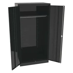 TENNSCO 7124BK Wardrobe Storage Cabinet Black 150 lbs 3-Point Lock | AH9BFJ 39FR18