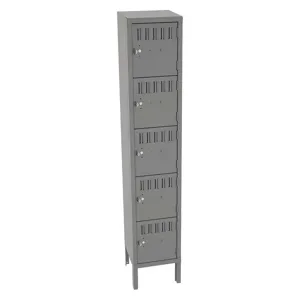 TENNSCO BS5-121212-1MG Box Locker Gray 12 Inch Width x 12 Inch Depth x 66 Inch Height | AH9AZC 39FN72