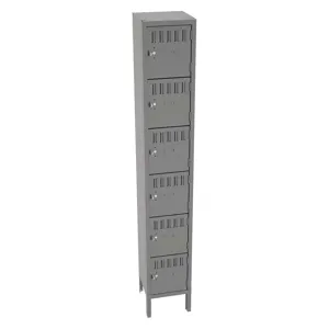 TENNSCO BS6-121212-1MG Box Locker Gray 12 Inch Width x 12 Inch Depth x 78 Inch Height | AH9AZL 39FN80