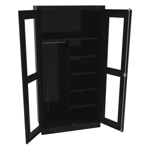 TENNSCO CVD1472 BLACK Combination Storage Cabinet Clearview | AF4HKV 8X898