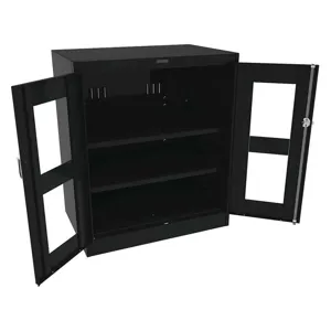 TENNSCO CVD2442 BLACK Counter Height Storage Cabinet Clearview | AF3WRC 8DRC0