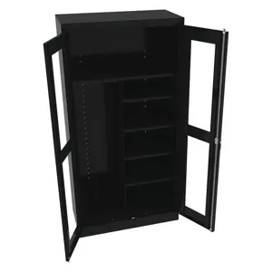 TENNSCO CVD7214 BLACK Combination Storage Cabinet Clearview | AF6CWP 9WYT4