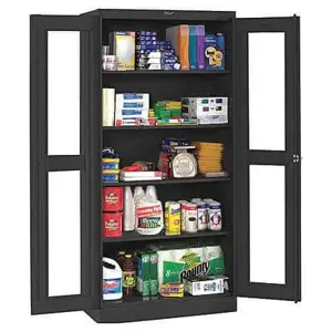 TENNSCO CVDJ2478SU BLACK Storage Cabinet Clearview Black Welded | AF3XGH 8E364