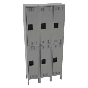 TENNSCO DTS-121236-3MG Wardrobe Locker Medium Gray 36 Inch Width x 12 Inch Depth 2 Tier | AH9BAY 39FP15