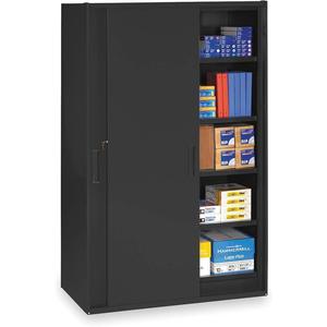 TENNSCO JSD2478SUBK Storage Cabinet Sliding Black 78 Inch Height | AC3GMA 2TER5