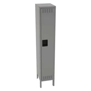 TENNSCO STS-121560-1MG Wardrobe Locker Medium Gray 12 Inch Width x 15 inch Depth x 66 Inch Height | AH9BBV 39FP35