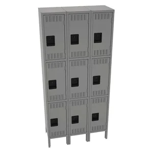 TENNSCO TTS-121524-3MG Wardrobe Locker Medium Gray 36 Inch Width x 15 inch Depth x 78 Inch Height | AH9BDC 39FP65