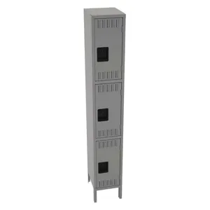 TENNSCO TTS-121524-1MG Wardrobe Locker Medium Gray 12 Inch Width x 15 inch Depth x 78 Inch Height | AH9BDA 39FP63