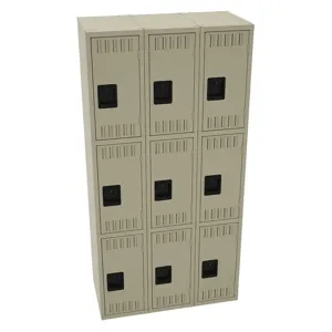 TENNSCO TTS-121824-CSD Wardrobe Locker Sand 36 Inch Width x 18 Inch Depth 3 Tier | AH9BDP 39FP76