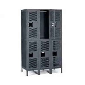 TENNSCO VDL-121836-CMED GRAY Ventilated Locker 3 Wide 36 Inch Width | AF4RWC 9HV57