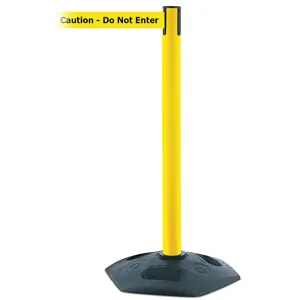 TENSABARRIER 886-35-MAX-NO-YAX-C Barrier Post with Belt 13 feet PVC Yellow | AH8DEV 38HT89