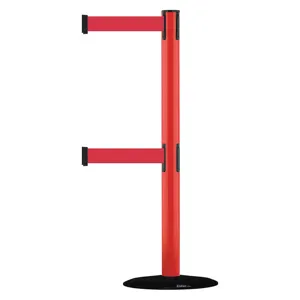 TENSABARRIER 889T2B-33-21-STD-NO-R5X-C Indoor Post Double Belt Red | AD3DPQ 3YHD5