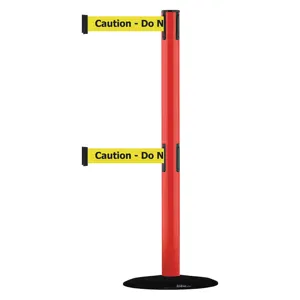 TENSABARRIER 889T2B-33-21-STD-NO-YAX-C Post Double Belt Red Caution Do Not Enter | AD3DPX 3YHE2