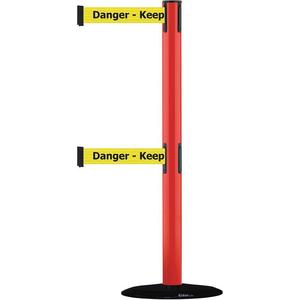 TENSABARRIER 889T2B-33-21-STD-NO-YDX-C Post Double Belt Red Danger Keep Out | AD3DQC 3YHE8