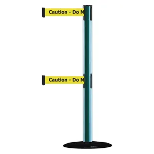 TENSABARRIER 889T2B-33-28-STD-NO-YAX-C Post Double Belt Green Caution Do Not Enter | AD3DRT 3YHK1