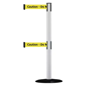 TENSABARRIER 889T2B-33-32-STD-NO-YAX-C Post Double Belt White Caution Do Not Enter | AD3AYB 3XHP2