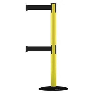 TENSABARRIER 889T2B-33-35-STD-NO-B9X-C Indoor Post Double Belt Yellow | AD3AZP 3XHW2