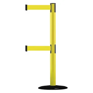 TENSABARRIER 889T2B-33-35-STD-NO-Y5X-C Indoor Post Double Belt Yellow | AD3AZU 3XHW6