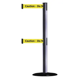 TENSABARRIER 889T2B-33-73-STD-NO-YAX-C Post Double Belt Gray Caution Do Not Enter | AD3AXQ 3XHL9