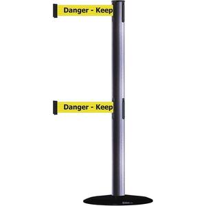 TENSABARRIER 889T2B-33-73-STD-NO-YDX-C Post Double Belt Gray Danger Keep Out | AD3AXT 3XHN3