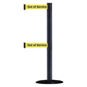 TENSABARRIER 889T2B-33-89-STD-NO-YEX-C Post Double Belt Black Out Of Service | AD3AXH 3XHL2