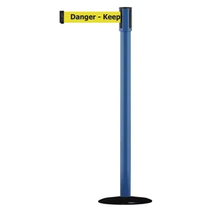 TENSABARRIER 890B-33-23-23-STD-NO-YDX-C Portable Post Blue Danger Keep Out | AD3ANT 3XGP3