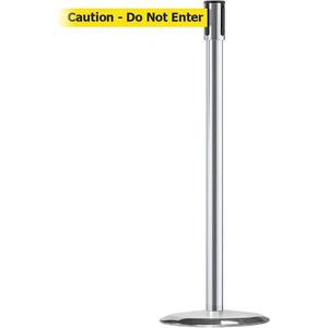 TENSABARRIER 890U-1S-1S-1S-STD-NO-YAX-C Post Satin Chrome Caution Do Not Enter | AD3APY 3XGU6