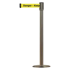 TENSABARRIER 890U-3S-3S-3S-STD-NO-YAX-C Portable Post Stainless Steel Caution Do Not Enter | AD3AQV 3XGX1