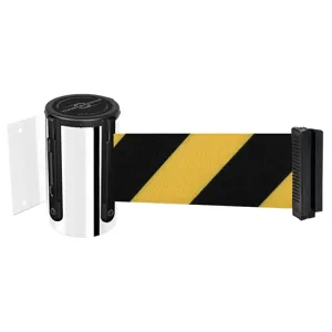 TENSABARRIER 896-STD-1P-STD-NO-D4X-C Belt Barrier Chrome Belt Yellow With Black | AD3DZR 3YJK8