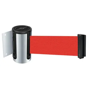 TENSABARRIER 896-STD-1S-STD-NO-R5X-C Belt Barrier Chrome Belt Red | AD3EAA 3YJL8