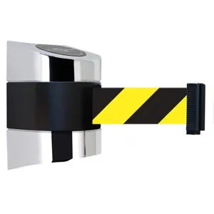 TENSABARRIER 897-15-S-1P-NO-D4X-C Belt Barrier Chrome Belt Yellow With Black | AD3GFE 3ZAN3