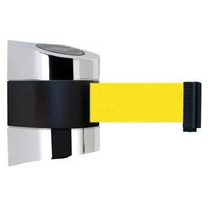 TENSABARRIER 897-15-S-1P-NO-Y5X-C Belt Barrier Chrome Belt Colour Yellow | AD3GFB 3ZAL9