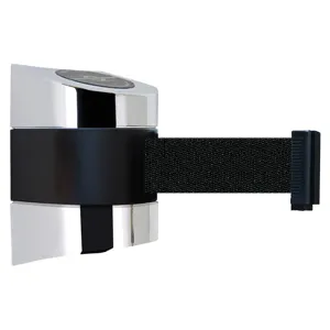 TENSABARRIER 897-24-S-1P-NO-B9X-C Belt Barrier Chrome Belt Colour Black | AD3GLF 3ZCF4