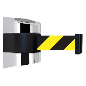 TENSABARRIER 897-24-S-1P-NO-D4X-C Belt Barrier Chrome Belt Yellow With Black | AD3GLL 3ZCF9