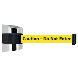 TENSABARRIER 897-24-S-1P-NO-YAX-C Belt Barrier Chrome Belt Colour Yellow | AD3GLM 3ZCG1