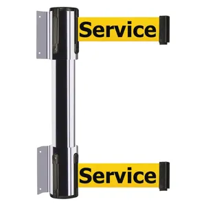 TENSABARRIER 896T2-1P-MAX-YEX-C Belt Barrier Out Of Service Pol Chrome | AH7HEJ 36TU75