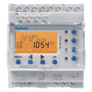 THEBEN TR-644-TOP-2-120V-240V Electronic Timer Din Rail 365 Day Astro 4 Channel | AF9ZXL 30YH32