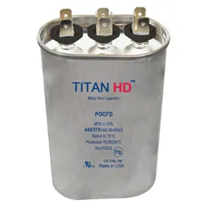 TITAN HD POCFD255A Motor Run Capacitor 25/5 Mfd 440v Oval | AF7BPR 20UD46