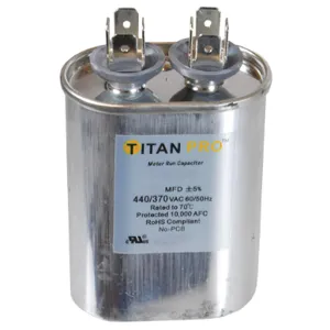 TITAN PRO TOCF10 Motor Run Capacitor 10 Mfd 3-3/16 Inch Height | AC4KXL 30D572