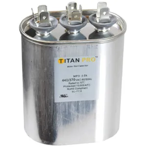 TITAN PRO TOCFD154 Motor Run Capacitor Oval 3-3/16 Inch Height | AC4KYJ 30D593