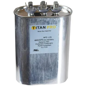 TITAN PRO TOCFD405 Motor Run Capacitor 40/5 Mfd 5-1/8 Inch Height | AC4KYY 30D607