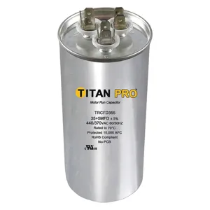 TITAN PRO TRCFD5075 Motor Run Capacitor 50/7.5 Mfd Round | AC4LAT 30D648