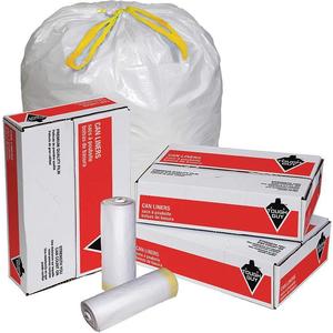 TOUGH GUY 1DZE5 Drawstring Trash Can Liner White - Pack Of 150 | AA9MWZ