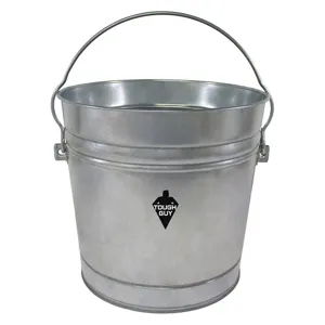 TOUGH GUY 2PYW4 Utility Garbage Pail Silver 12-3/4 Inch Height | AC3ARH