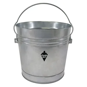 TOUGH GUY 2PYW5 Utility Garbage Pail Silver 15-1/4 Inch Height | AC3ARJ