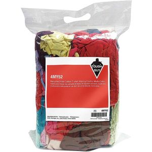 TOUGH GUY 4MY52 Cloth Rag Recycled Cotton T-shirt 4 Lb.bag | AD8VRP
