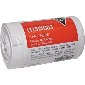 TOUGH GUY 5WG03 Coreless Roll Müllsack 11 bis 13gal. - Packung mit 50 Stück | AE7AMD