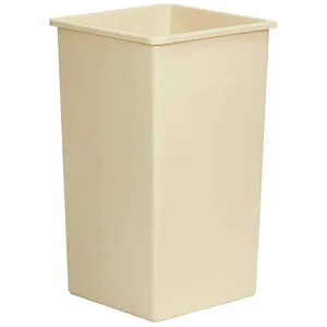 TOUGH GUY 5WYZ1 Open-top Trash Can Square 25 Gallon Beige | AE7CXQ